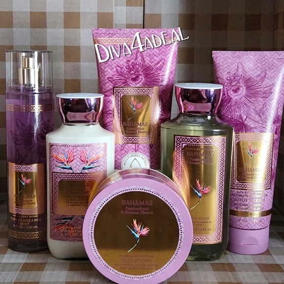 Bath & Body Works BAHAMAS PASSIONFRUIT & BANANA FLOWER 6PC Collection Bundle - Picture 1 of 1